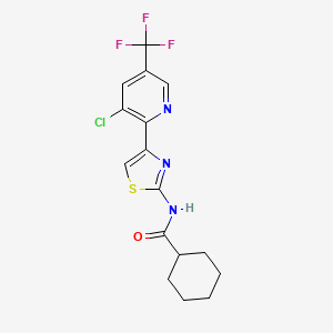N-{4-[3-chloro-5-(trifluoromethyl)pyridin-2-yl]-1,3-thiazol-2-yl}cyclohexanecarboxamide