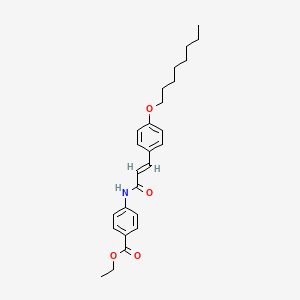 molecular formula C26H33NO4 B2447611 (E)-ethyl 4-(3-(4-(octyloxy)phenyl)acrylamido)benzoate CAS No. 1321811-32-8
