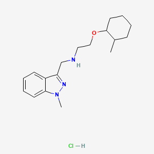 molecular formula C18H28ClN3O B2447612 2-(2-Methylcyclohexyl)oxy-N-[(1-methylindazol-3-yl)methyl]ethanamine;hydrochloride CAS No. 2418724-50-0