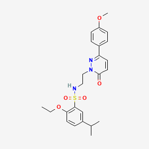 molecular formula C24H29N3O5S B2447614 2-ethoxy-5-isopropyl-N-(2-(3-(4-methoxyphenyl)-6-oxopyridazin-1(6H)-yl)ethyl)benzenesulfonamide CAS No. 921879-18-7