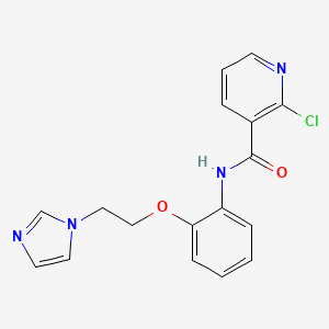 molecular formula C17H15ClN4O2 B2447619 2-chloro-N-{2-[2-(1H-imidazol-1-yl)ethoxy]phenyl}pyridine-3-carboxamide CAS No. 1375169-90-6