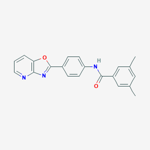 molecular formula C21H17N3O2 B244762 3,5-dimethyl-N-(4-[1,3]oxazolo[4,5-b]pyridin-2-ylphenyl)benzamide 