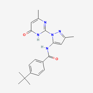 4-(tert-butyl)-N-(3-methyl-1-(4-methyl-6-oxo-1,6-dihydropyrimidin-2-yl)-1H-pyrazol-5-yl)benzamide