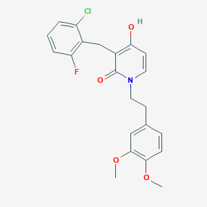 molecular formula C22H21ClFNO4 B2447629 3-(2-chloro-6-fluorobenzyl)-1-(3,4-dimethoxyphenethyl)-4-hydroxy-2(1H)-pyridinone CAS No. 477856-19-2