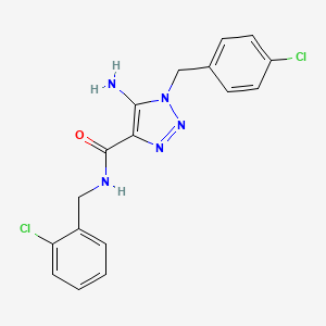 molecular formula C17H15Cl2N5O B2447639 5-amino-N-[(2-chlorophenyl)methyl]-1-[(4-chlorophenyl)methyl]triazole-4-carboxamide CAS No. 899972-97-5