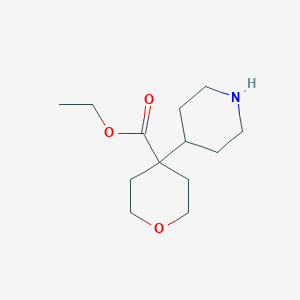 molecular formula C13H23NO3 B2447640 Ethyl 4-piperidin-4-yloxane-4-carboxylate CAS No. 2104452-87-9