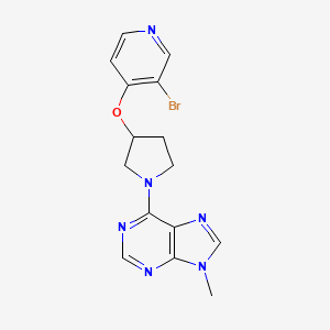 molecular formula C15H15BrN6O B2447645 6-[3-(3-Bromopyridin-4-yl)oxypyrrolidin-1-yl]-9-methylpurine CAS No. 2380176-03-2