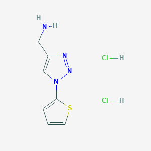molecular formula C7H10Cl2N4S B2447655 二盐酸(噻吩-2-基)-1H-1,2,3-三唑-4-基)甲胺 CAS No. 2034479-66-6