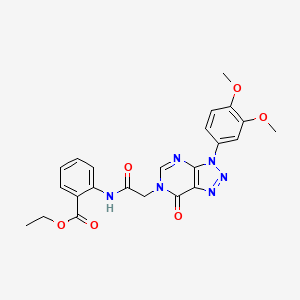 ethyl 2-(2-(3-(3,4-dimethoxyphenyl)-7-oxo-3H-[1,2,3]triazolo[4,5-d]pyrimidin-6(7H)-yl)acetamido)benzoate