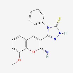 molecular formula C18H14N4O2S B2447659 3-(2-imino-8-methoxy-2H-chromen-3-yl)-4-phenyl-4,5-dihydro-1H-1,2,4-triazole-5-thione CAS No. 2319922-95-5