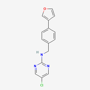 molecular formula C15H12ClN3O B2447661 5-Chloro-N-[[4-(furan-3-yl)phenyl]methyl]pyrimidin-2-amine CAS No. 2379997-87-0