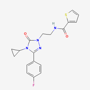 N-(2-(4-cyclopropyl-3-(4-fluorophenyl)-5-oxo-4,5-dihydro-1H-1,2,4-triazol-1-yl)ethyl)thiophene-2-carboxamide