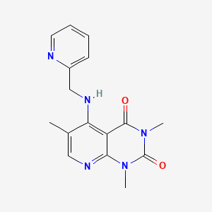 molecular formula C16H17N5O2 B2447677 1,3,6-trimethyl-5-((pyridin-2-ylmethyl)amino)pyrido[2,3-d]pyrimidine-2,4(1H,3H)-dione CAS No. 946357-54-6