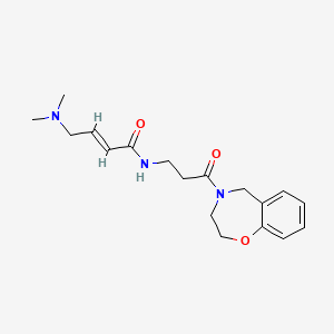 (E)-N-[3-(3,5-Dihydro-2H-1,4-benzoxazepin-4-yl)-3-oxopropyl]-4-(dimethylamino)but-2-enamide