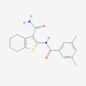 molecular formula C18H20N2O2S B244769 2-[(3,5-Dimethylbenzoyl)amino]-4,5,6,7-tetrahydro-1-benzothiophene-3-carboxamide 