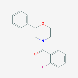 molecular formula C17H16FNO2 B2447695 (2-氟苯基)(2-苯基吗啉代)甲酮 CAS No. 954009-84-8