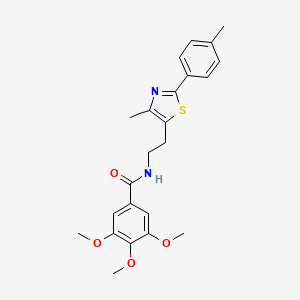 molecular formula C23H26N2O4S B2447702 3,4,5-trimethoxy-N-(2-(4-methyl-2-(p-tolyl)thiazol-5-yl)ethyl)benzamide CAS No. 893361-29-0