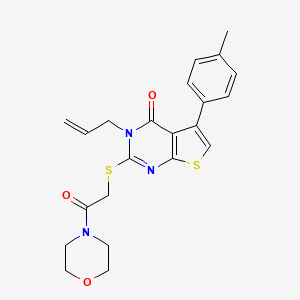 molecular formula C22H23N3O3S2 B2447703 3-allyl-2-((2-morpholino-2-oxoethyl)thio)-5-(p-tolyl)thieno[2,3-d]pyrimidin-4(3H)-one CAS No. 496026-59-6