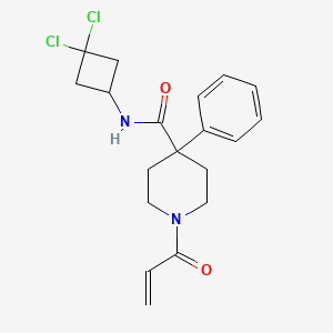 molecular formula C19H22Cl2N2O2 B2447707 N-(3,3-Dichlorocyclobutyl)-4-phenyl-1-prop-2-enoylpiperidine-4-carboxamide CAS No. 2361693-79-8