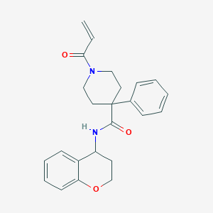 molecular formula C24H26N2O3 B2447718 N-(3,4-Dihydro-2H-chromen-4-yl)-4-phenyl-1-prop-2-enoylpiperidine-4-carboxamide CAS No. 2200104-98-7