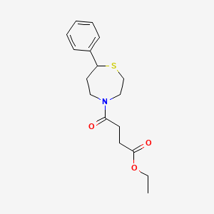 molecular formula C17H23NO3S B2447722 Ethyl 4-oxo-4-(7-phenyl-1,4-thiazepan-4-yl)butanoate CAS No. 1797737-29-1