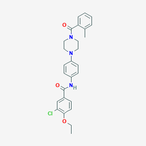 molecular formula C27H28ClN3O3 B244773 3-Chloro-4-ethoxy-N-{4-[4-(2-methylbenzoyl)piperazin-1-YL]phenyl}benzamide 