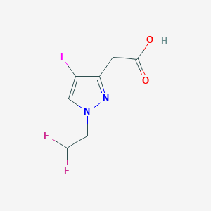 molecular formula C7H7F2IN2O2 B2447731 [1-(2,2-二氟乙基)-4-碘-1H-吡唑-3-基]乙酸 CAS No. 1795426-60-6