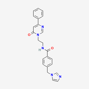 4-((1H-imidazol-1-yl)methyl)-N-(2-(6-oxo-4-phenylpyrimidin-1(6H)-yl)ethyl)benzamide