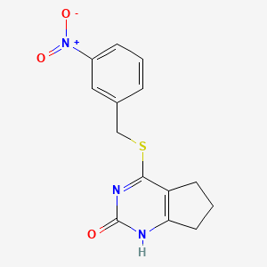 4-((3-nitrobenzyl)thio)-6,7-dihydro-1H-cyclopenta[d]pyrimidin-2(5H)-one