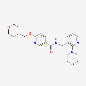 molecular formula C22H28N4O4 B2447746 N-((2-morpholinopyridin-3-yl)methyl)-6-((tetrahydro-2H-pyran-4-yl)methoxy)nicotinamide CAS No. 2034448-89-8