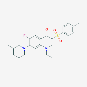 molecular formula C25H29FN2O3S B2447748 7-(3,5-dimethylpiperidin-1-yl)-1-ethyl-6-fluoro-3-tosylquinolin-4(1H)-one CAS No. 1251709-17-7
