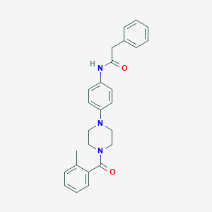 molecular formula C26H27N3O2 B244775 N-{4-[4-(2-Methylbenzoyl)piperazin-1-YL]phenyl}-2-phenylacetamide 