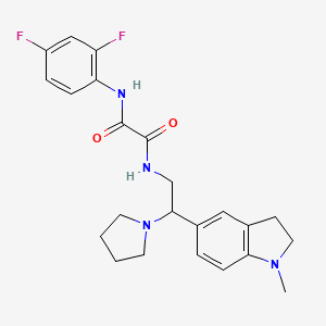 molecular formula C23H26F2N4O2 B2447750 N1-(2,4-difluorophenyl)-N2-(2-(1-methylindolin-5-yl)-2-(pyrrolidin-1-yl)ethyl)oxalamide CAS No. 922014-24-2