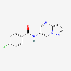 molecular formula C13H9ClN4O B2447753 4-chloro-N-(pyrazolo[1,5-a]pyrimidin-6-yl)benzamide CAS No. 2034620-62-5