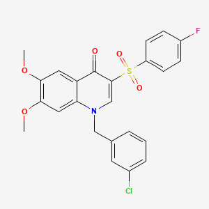 1-[(3-Chlorophenyl)methyl]-3-(4-fluorophenyl)sulfonyl-6,7-dimethoxyquinolin-4-one