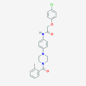 molecular formula C26H26ClN3O3 B244776 2-(4-Chlorophenoxy)-N-{4-[4-(2-methylbenzoyl)piperazin-1-YL]phenyl}acetamide 