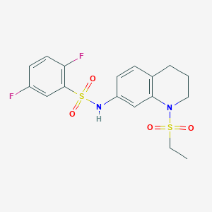 molecular formula C17H18F2N2O4S2 B2447760 N-(1-(ethylsulfonyl)-1,2,3,4-tetrahydroquinolin-7-yl)-2,5-difluorobenzenesulfonamide CAS No. 946249-87-2