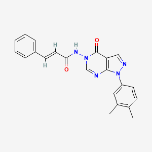 molecular formula C22H19N5O2 B2447769 N-(1-(3,4-dimethylphenyl)-4-oxo-1H-pyrazolo[3,4-d]pyrimidin-5(4H)-yl)cinnamamide CAS No. 946261-96-7