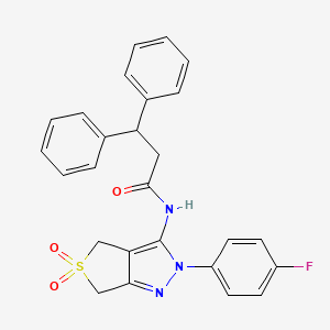 molecular formula C26H22FN3O3S B2447771 N-(2-(4-氟苯基)-5,5-二氧化-4,6-二氢-2H-噻吩并[3,4-c]吡唑-3-基)-3,3-二苯基丙酰胺 CAS No. 893935-98-3