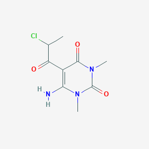 molecular formula C9H12ClN3O3 B2447786 6-amino-5-(2-chloropropanoyl)-1,3-dimethylpyrimidine-2,4(1H,3H)-dione CAS No. 730997-77-0
