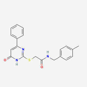 molecular formula C20H19N3O2S B2447789 N-(4-甲基苄基)-2-((6-氧代-4-苯基-1,6-二氢嘧啶-2-基)硫代)乙酰胺 CAS No. 900007-49-0