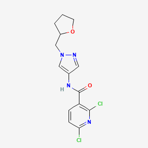 2,6-Dichloro-N-[1-(oxolan-2-ylmethyl)pyrazol-4-yl]pyridine-3-carboxamide
