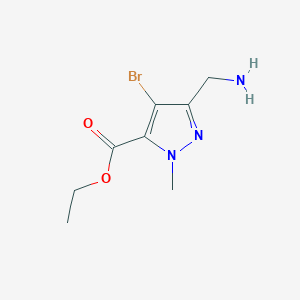 molecular formula C8H12BrN3O2 B2447794 Ethyl 5-(aminomethyl)-4-bromo-2-methylpyrazole-3-carboxylate CAS No. 2131126-14-0