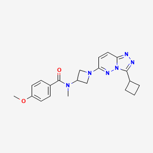 molecular formula C21H24N6O2 B2447795 N-(1-(3-cyclobutyl-[1,2,4]triazolo[4,3-b]pyridazin-6-yl)azetidin-3-yl)-4-methoxy-N-methylbenzamide CAS No. 2310126-27-1