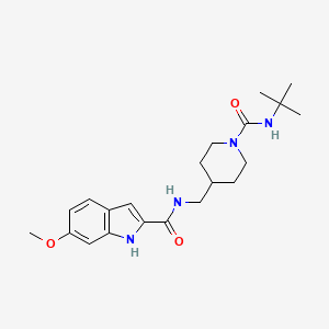 molecular formula C21H30N4O3 B2447797 N-((1-(tert-butylcarbamoyl)piperidin-4-yl)methyl)-6-methoxy-1H-indole-2-carboxamide CAS No. 1798028-04-2