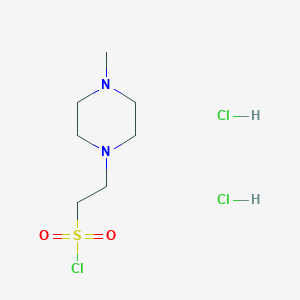 molecular formula C7H17Cl3N2O2S B2447799 2-(4-Methylpiperazin-1-yl)ethanesulfonyl chloride;dihydrochloride CAS No. 2361634-46-8