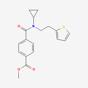 molecular formula C18H19NO3S B2447801 Methyl 4-(cyclopropyl(2-(thiophen-2-yl)ethyl)carbamoyl)benzoate CAS No. 1396883-22-9