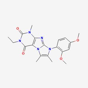 molecular formula C20H23N5O4 B2447802 6-(2,4-Dimethoxyphenyl)-2-ethyl-4,7,8-trimethylpurino[7,8-a]imidazole-1,3-dione CAS No. 887458-22-2