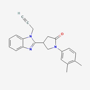 molecular formula C22H21N3O B2447809 1-(3,4-dimethylphenyl)-4-(1-(prop-2-yn-1-yl)-1H-benzo[d]imidazol-2-yl)pyrrolidin-2-one CAS No. 847395-01-1