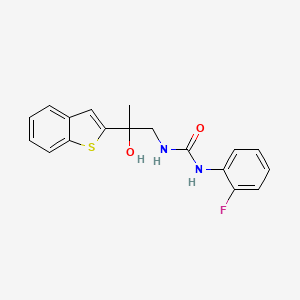 molecular formula C18H17FN2O2S B2447812 1-(2-(Benzo[b]thiophen-2-yl)-2-hydroxypropyl)-3-(2-fluorophenyl)urea CAS No. 2034351-46-5